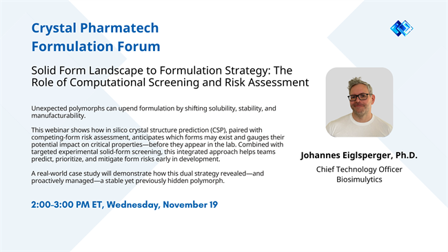 Crystal Pharmatech Formulation Forum 11.19